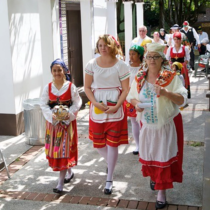 Three women in costume